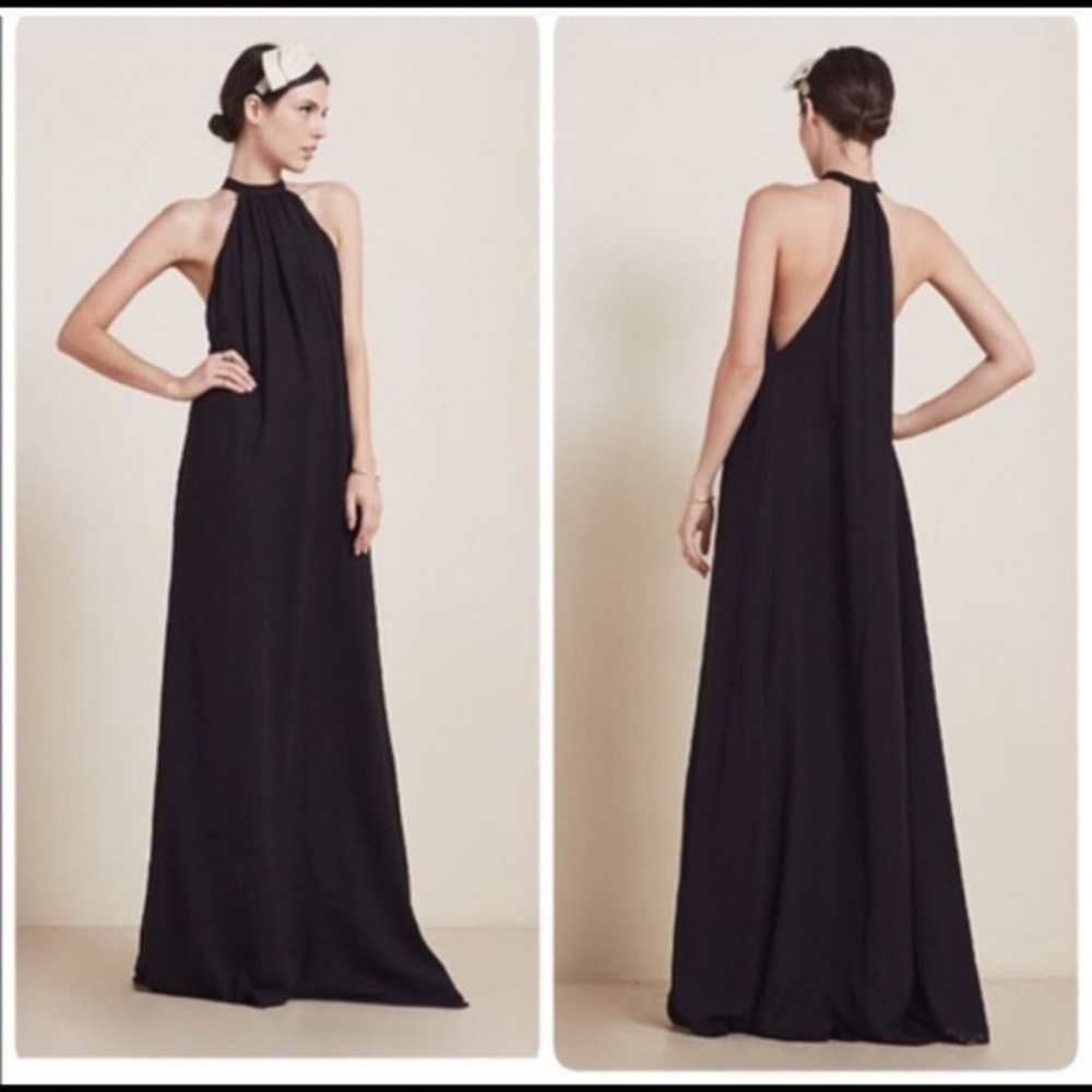 Reformation Isabel Halter Dress in slate blue